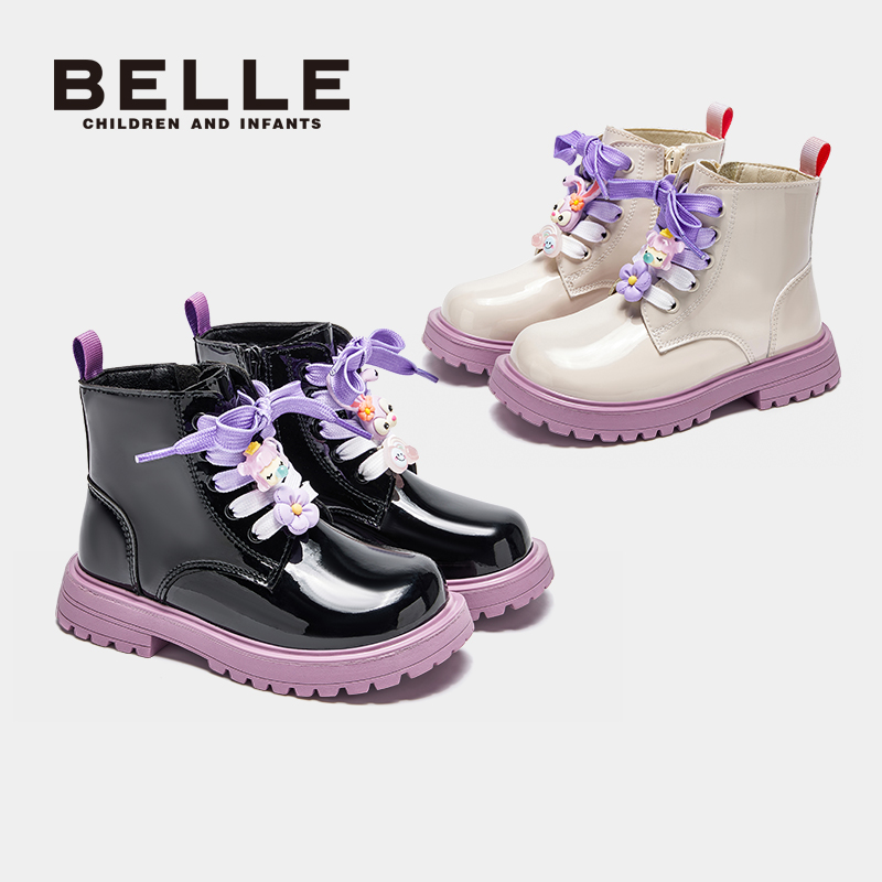 百丽官方正品儿童秋冬季马丁靴