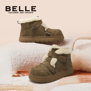 新款 冬季 加绒保暖软底宝宝儿童棉靴 女童雪地靴加厚二棉鞋 百丽童鞋