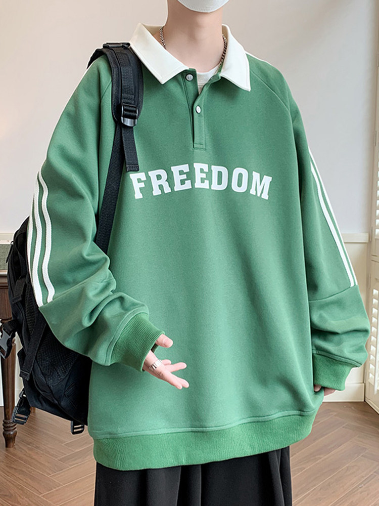 MENS SWEATSHIRT SPRING AUTUMN NEW POLO SHIRT JACKET BOYS AUTUMN LONG SLEEVE T-SHIRT TEEN TREND TOP