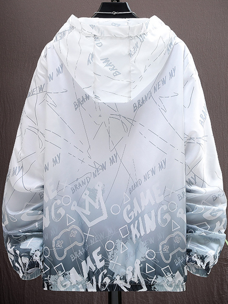 RASH PROTECTIVE CLOTHINGMENS SUMMER THIN QUICK-DRYING HOODED SKIN JACKET GRADIENT OUTDOOR FISHING WEAR MENS JACKET