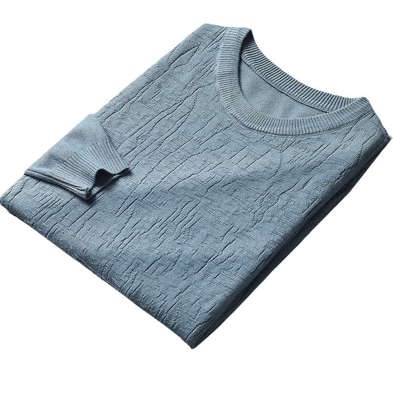 AUTUMN AND WINTER SWEATERS MENS SLIM ROUND NECK TOPS BASE MENS KNITWEAR AND THIN SWEATERS FOR TRENDY AUTUMN CLOTHES