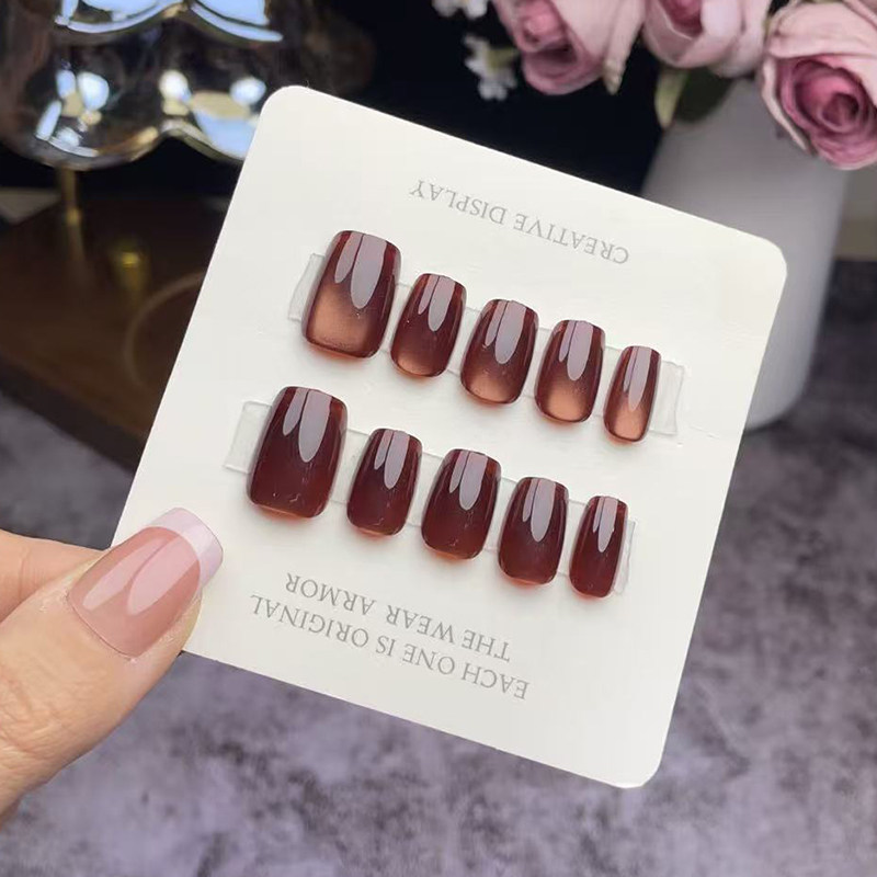 2025新款纯手工穿戴甲短款猫眼美甲贴片可拆卸假指甲显白指甲贴片,彩妆/香水/美妆工具,穿戴甲/甲片,淘宝优惠券,粉丝福利购,淘宝优惠卷