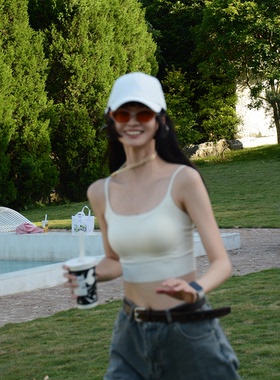 是内衣是吊带美背文胸一体背心女2025新带胸垫内搭外穿打底白色