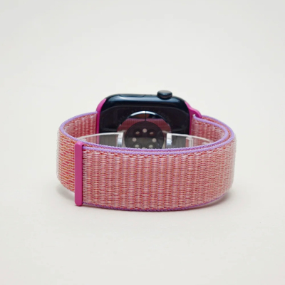 夏天透气尼龙编织魔术贴苹果表带