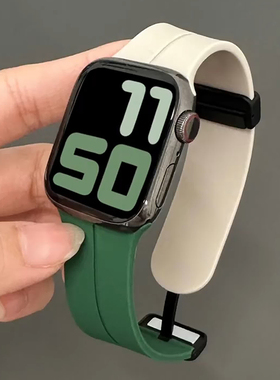 apple watch8表带夏天新款星光拼色硅胶磁吸适用iwatch67苹果手表
