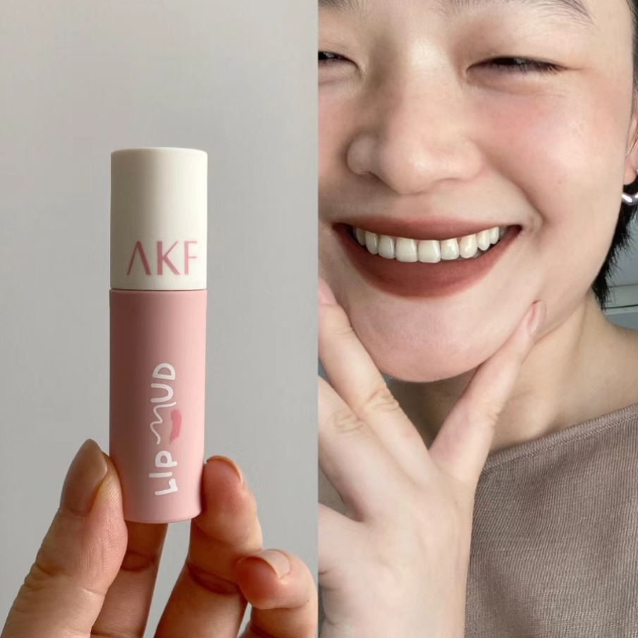 AKF唇泥焦糖巧克力色口红秋冬显白学生素颜吃土口棕色系唇釉正品