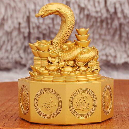 工艺品八面转转金色摆件聚宝盆