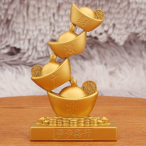 聚宝铜钱工艺品金属摆件步步高升