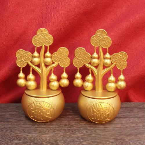 招财转转摆件发财树礼品电视柜