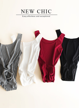 简约街拍感！日本柔软顺滑高弹力 自由剪裁凹曲线贴身薄棉夏背心