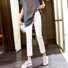 九分白色直筒牛仔裤子女2025新款今年流行爆款夏季薄款八分烟管裤