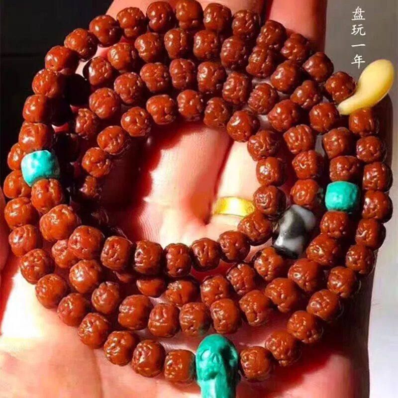 佛手小金刚菩提单圈原籽矮桩三日红玄武纹藏式108颗 南瓜屁桃脑纹