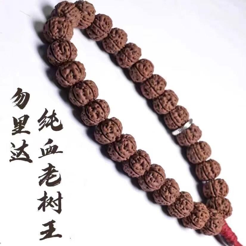 勿里达一代老树王收藏级小金刚菩提籽手串单圈双龙纹矮桩爆肉秒沉