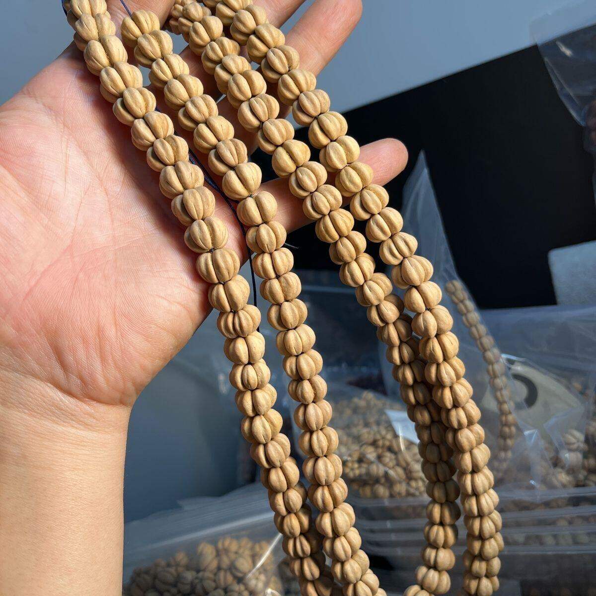 精品山里红山楂野生五福手串脖挂108颗尺寸文玩红皮佛珠长串菩提