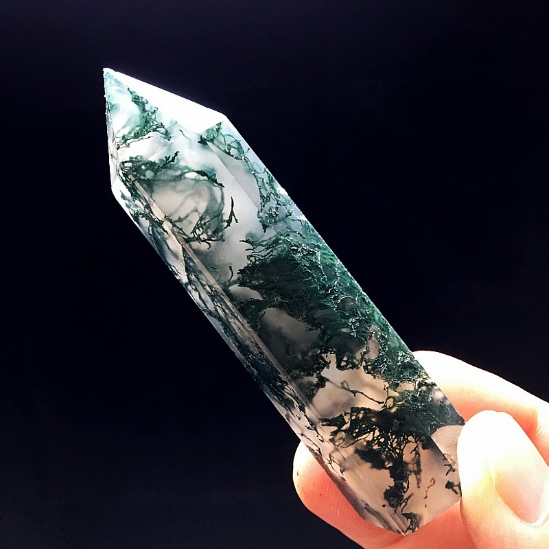天然水晶原石矿石绿水草玛瑙水晶洞标本六棱单尖水晶柱装饰品摆件