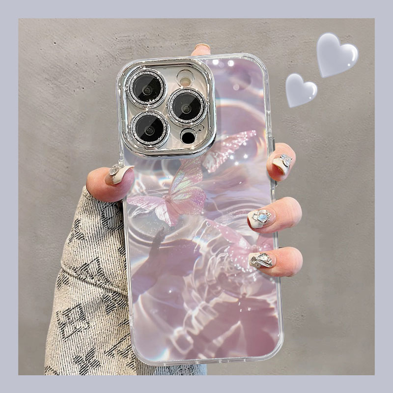 Apple适用苹果15闪粉蝴蝶手机壳