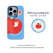 壳壳大世界ins风简约猫适用苹果15promax手机壳iPhone14新款 11磁吸菲林二合一支架磨砂手感x全包16plus