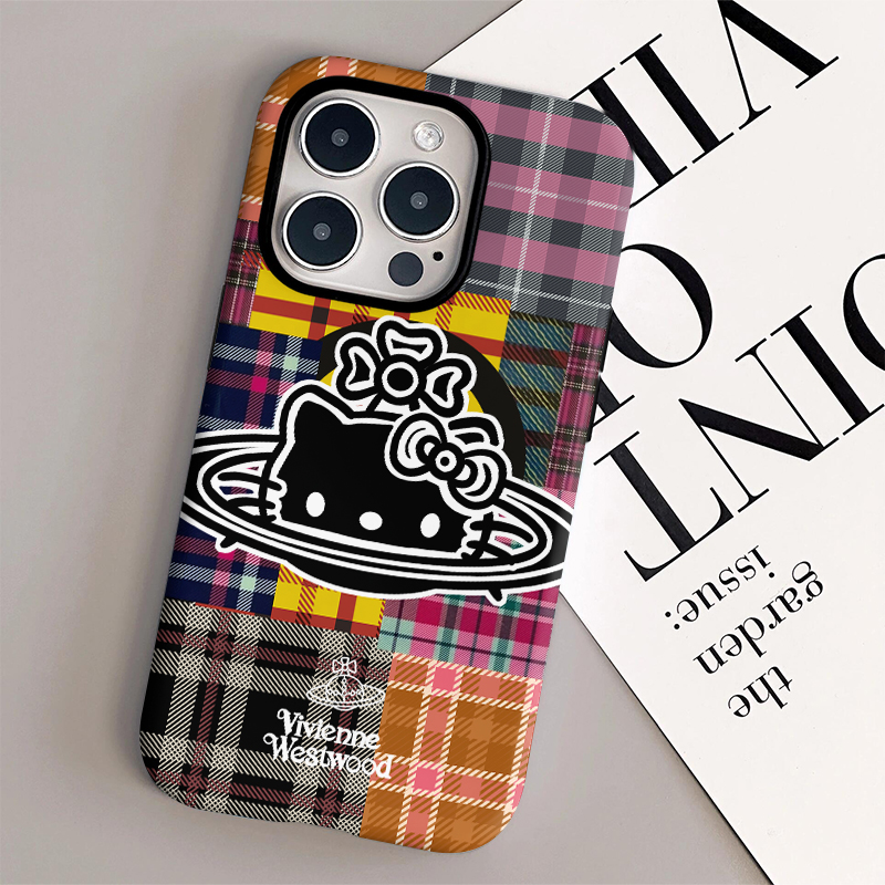 Appl适用苹果15个性拼接猫手机壳