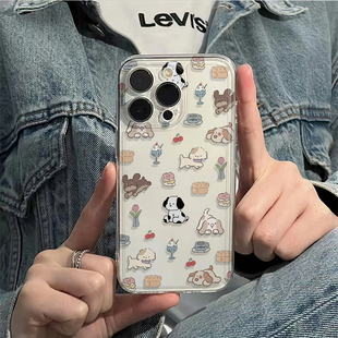 壳壳大世界ins面包郁金香小狗适用苹果iphone16pro手机壳11小众12Pro硅胶14pro简约15高级感13软壳14防摔11p