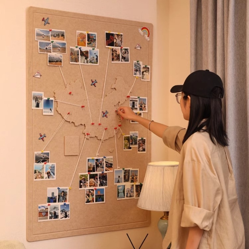 旅游足迹打卡地图毛毡照