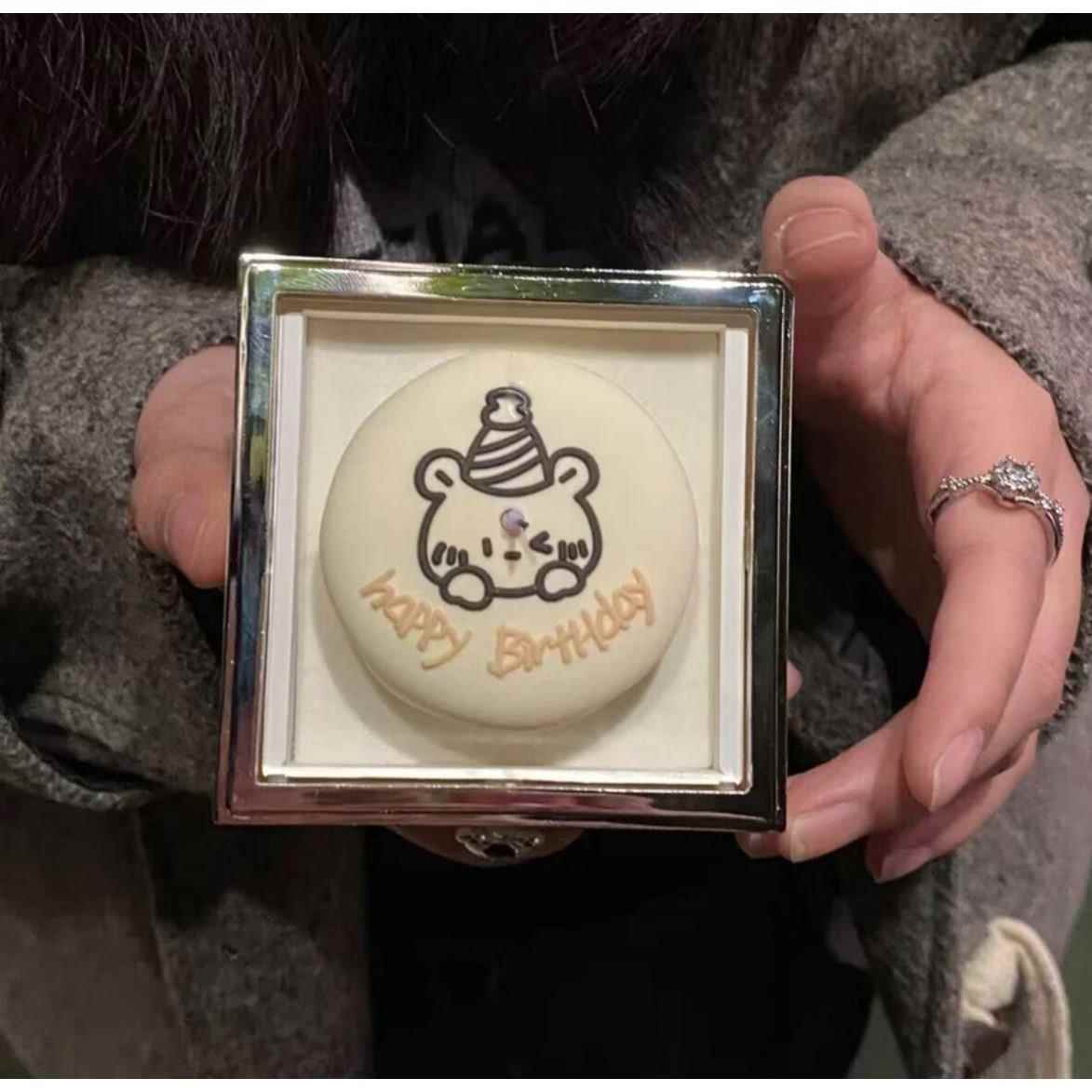 小熊蛋糕戒指盒生日惊喜戒指盒过年惊喜盒子女孩小熊蛋糕项链戒指