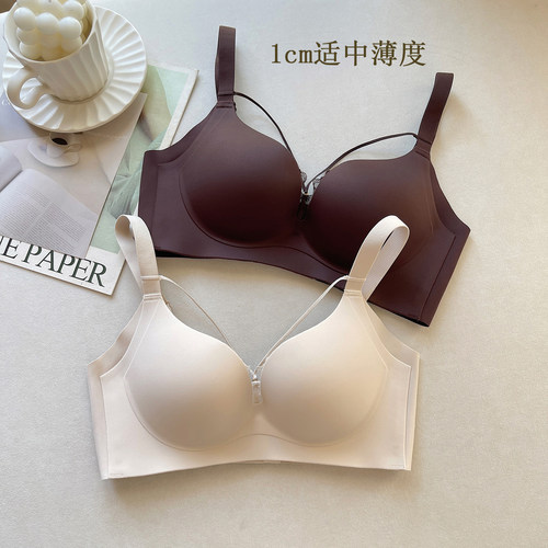 2026年秋大胸1cm薄杯上托聚拢性感内衣女无钢圈防下垂收副乳文胸