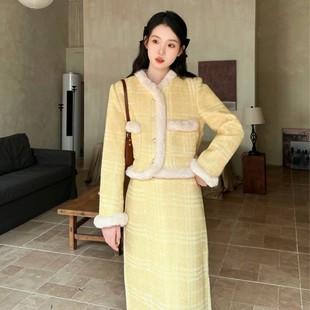 【清仓】韩系富家千金小香风名媛套装格纹高级感减龄洋气两件套