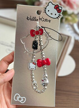 HelloKitty手机链手腕串珠挂绳子