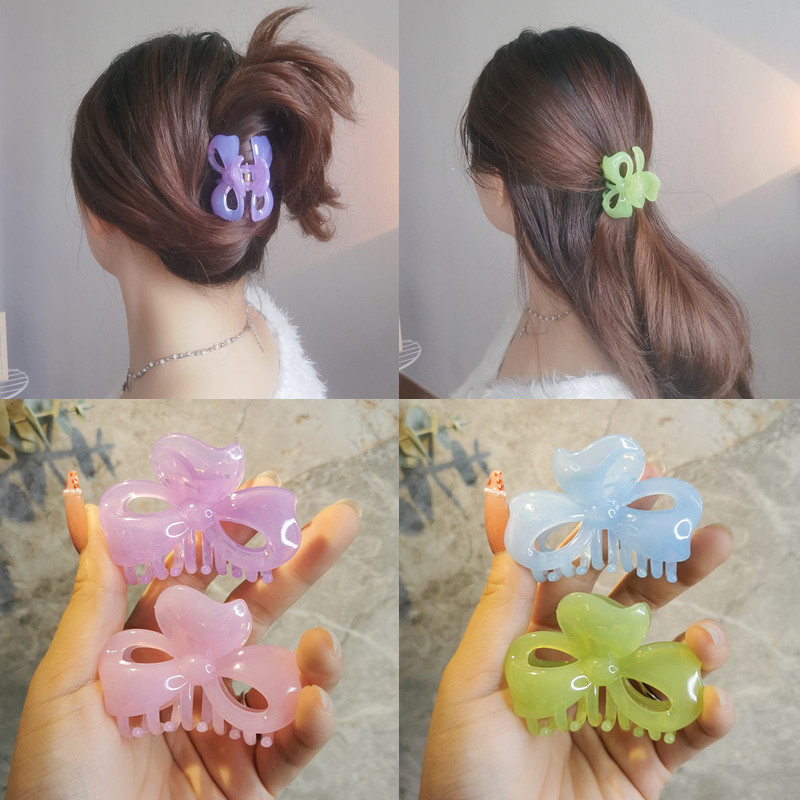 抓夹树脂日韩蝴蝶结发饰品包邮