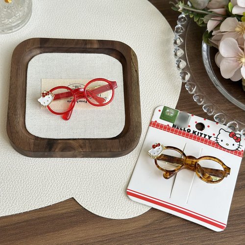 helloKitty红眼镜发卡少女刘海夹