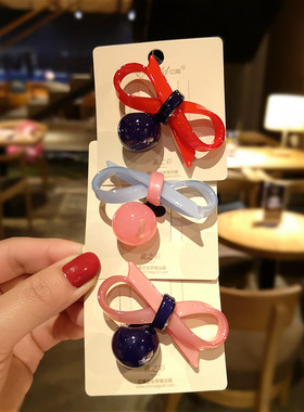 韩版favour风之彩亚克力球蝴蝶结头绳大人发绳淑女发圈成人皮筋