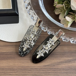 小众甜酷金属五角星发夹化妆无痕碎发卡少女洗脸刘海夹侧边一字夹