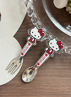 凯蒂猫个性金属叉勺发夹少女边夹