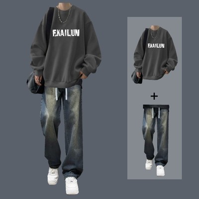 潮流衣服痞帅男装宽松搭配一套