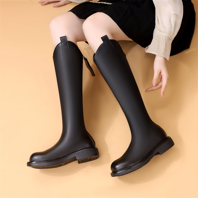 韩版简约长筒平底骑士靴女2025秋冬款显瘦软底不累脚长筒靴配裙子,女鞋,骑士靴,淘宝优惠券,粉丝福利购,淘宝优惠卷
