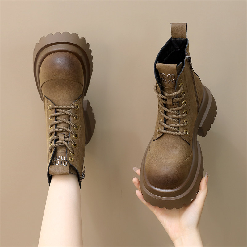 高档真皮马丁靴女2025年秋冬爆款复古轻便百搭单靴英伦风加绒短靴,女鞋,马丁靴,淘宝优惠券,粉丝福利购,淘宝优惠卷