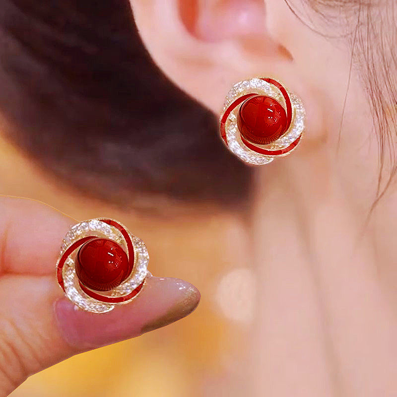 新年红色珍珠耳钉女精致小巧s925银针耳饰高级感优雅气质耳环2025,饰品/流行首饰/时尚饰品新,耳钉,淘宝优惠券,粉丝福利购,淘宝优惠卷