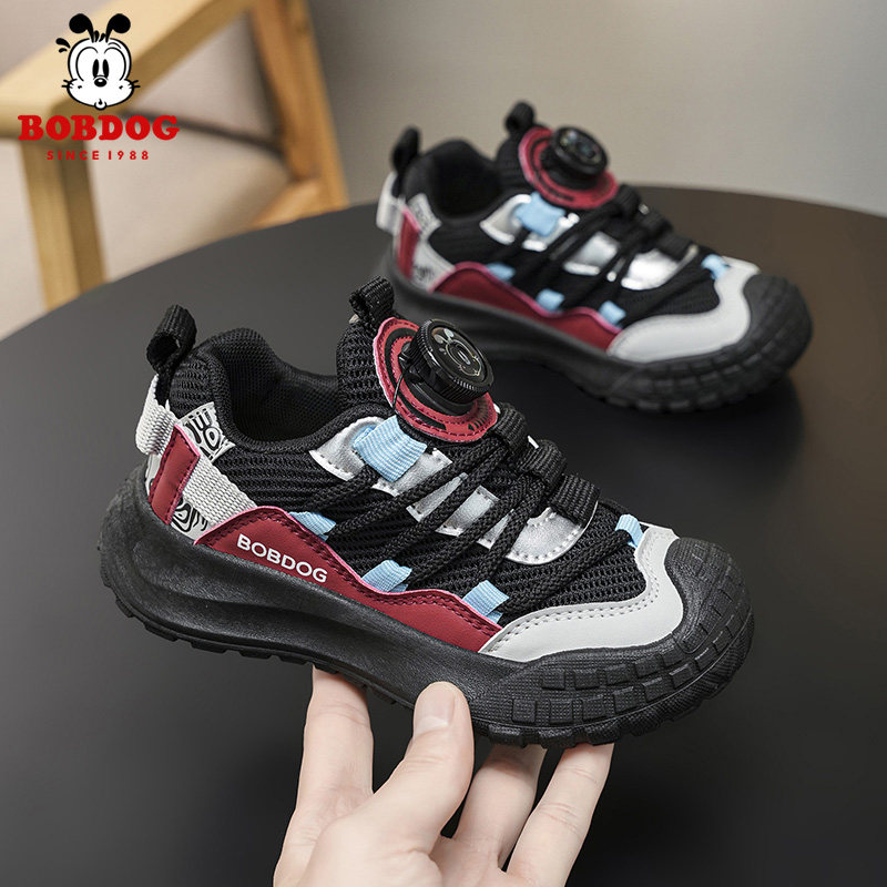 巴布豆儿童鞋子女童运动鞋春季网面透气防滑软底老爹鞋男童休闲鞋