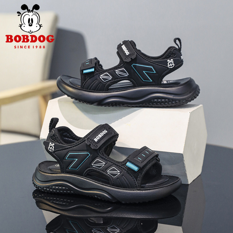 巴布豆男童凉鞋夏季2026新款防滑防臭软底小学生男孩子儿童沙滩鞋