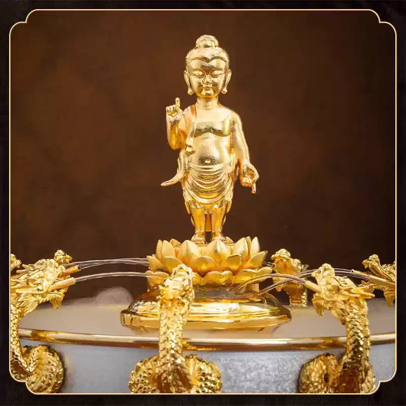 纯铜九龙吐水浴佛盆太子佛释迦牟尼佛寺庙诞日浴佛用品浴佛节用品
