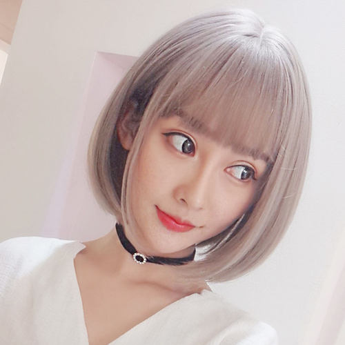 伪娘风女装大佬头套修脸假发