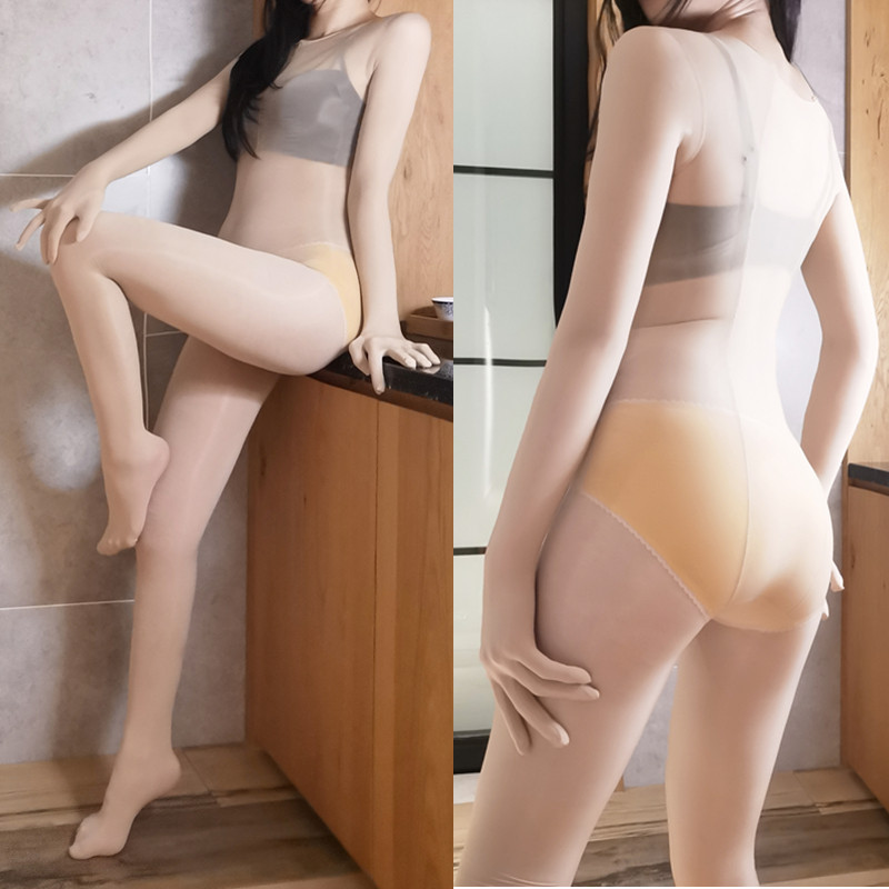透明无缝伪娘连体女装大佬丝袜