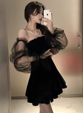 大码cd变装性感泡泡袖伪娘衣服网纱连衣裙男女装大佬洛丽塔蓬蓬裙