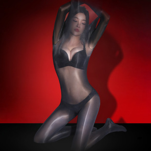 连体衣性感jj套男娘丝袜 大佬5D无缝开档油光伪娘变装 大码 超薄女装