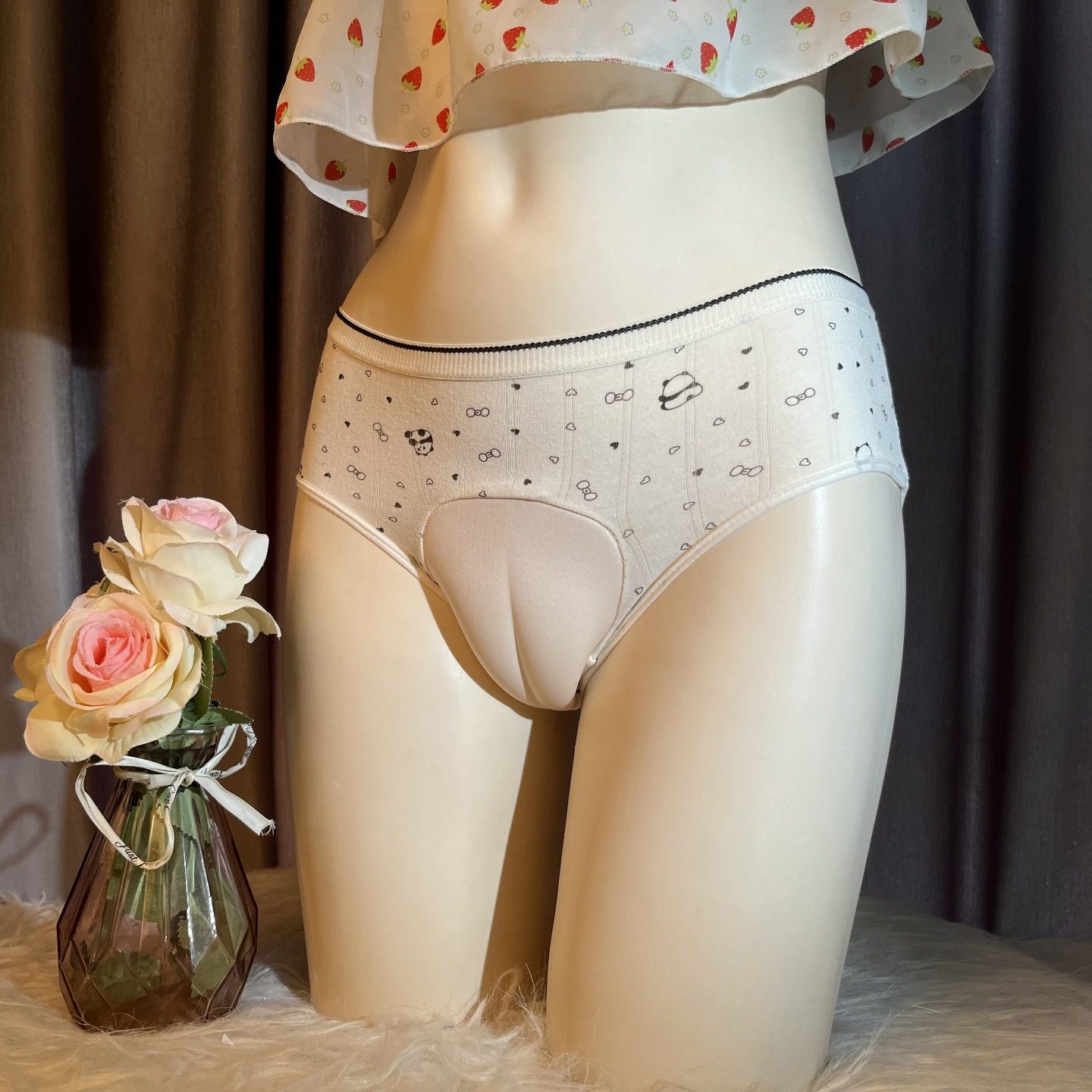 鲍鱼勒痕男娘变装日系印花ts伪娘反串隐藏jj性感女装大佬假阴内裤,女士内衣/男士内衣/家居服,男三角内裤,淘宝优惠券,粉丝福利购,淘宝优惠卷