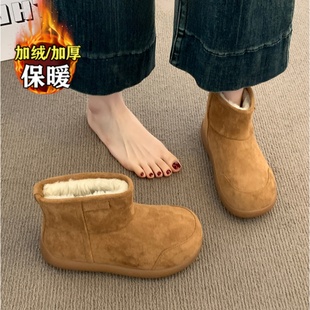 真皮加厚保暖雪地靴子女2025新款冬季厚底软底防滑加绒大棉鞋短靴