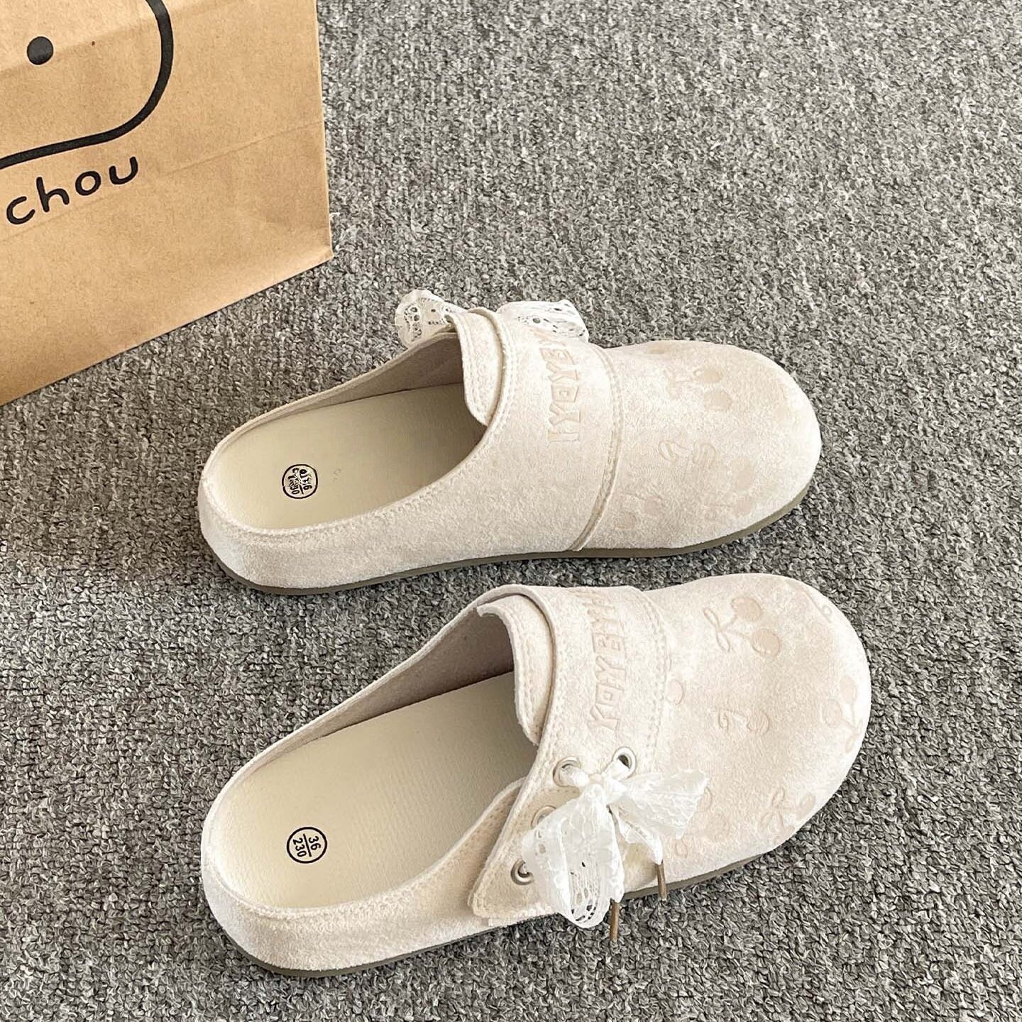 品牌真皮厚底包头半拖鞋女夏外穿2026新款配裙子一脚蹬勃肯鞋凉拖