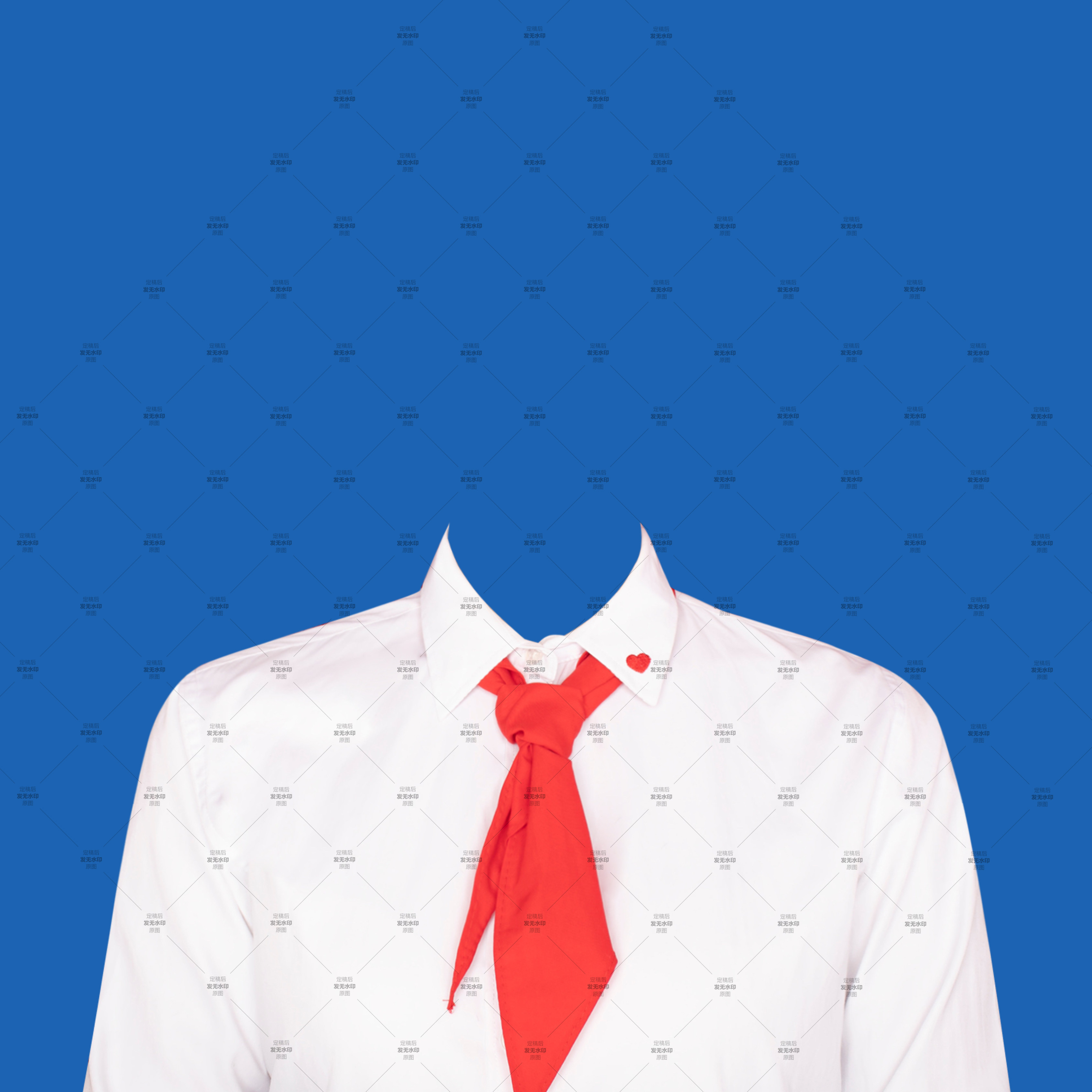 ps高清免扣白衬衫红领巾素材