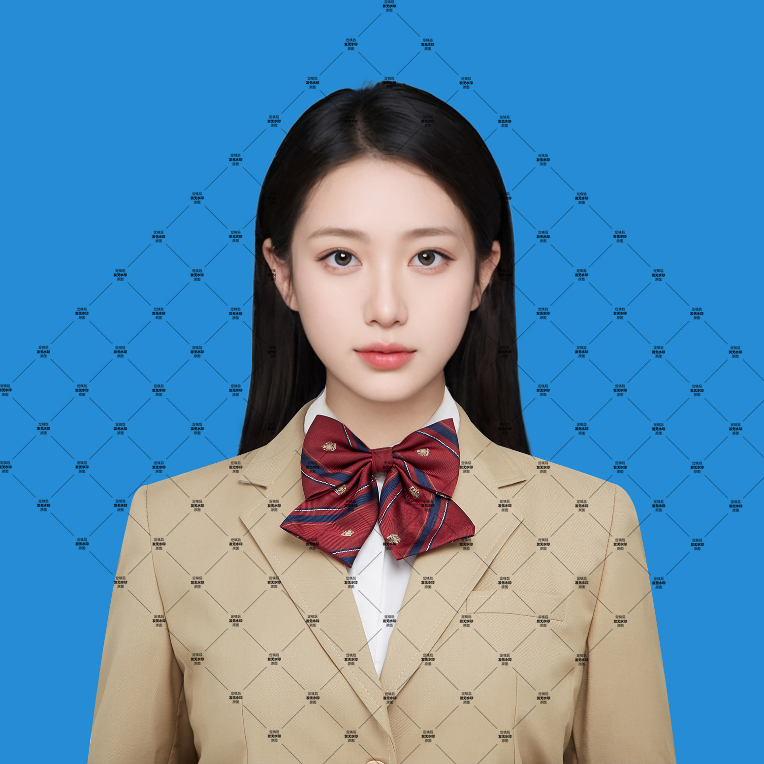 PS高清免扣服装素材证件照衣服学院风服装素材女士卡其色正装