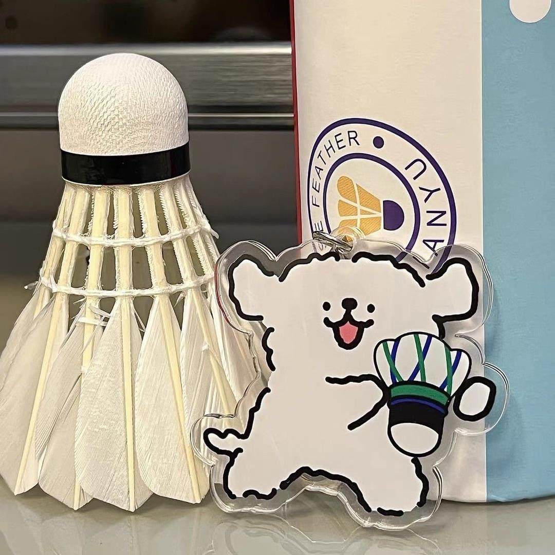 卡通小狗爱打羽毛球系列钥